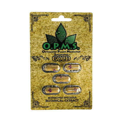 OPMS Gold Kratom Capsules – 5 Pack